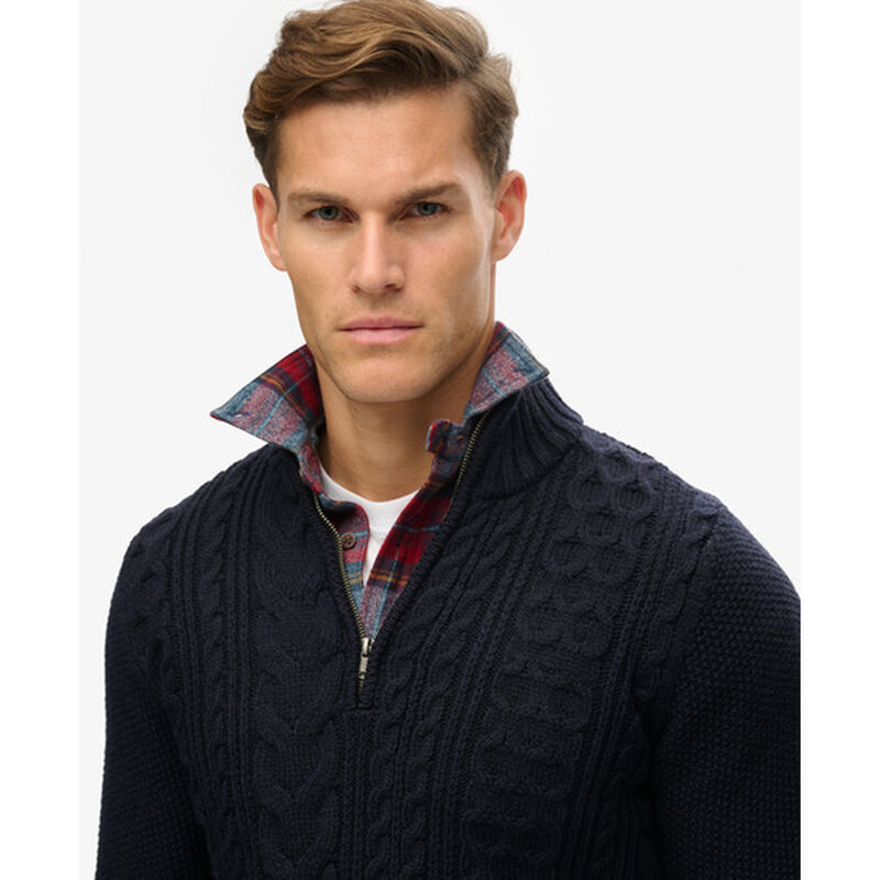 Superdry Jacob Cable Knit Half Zip image number 2